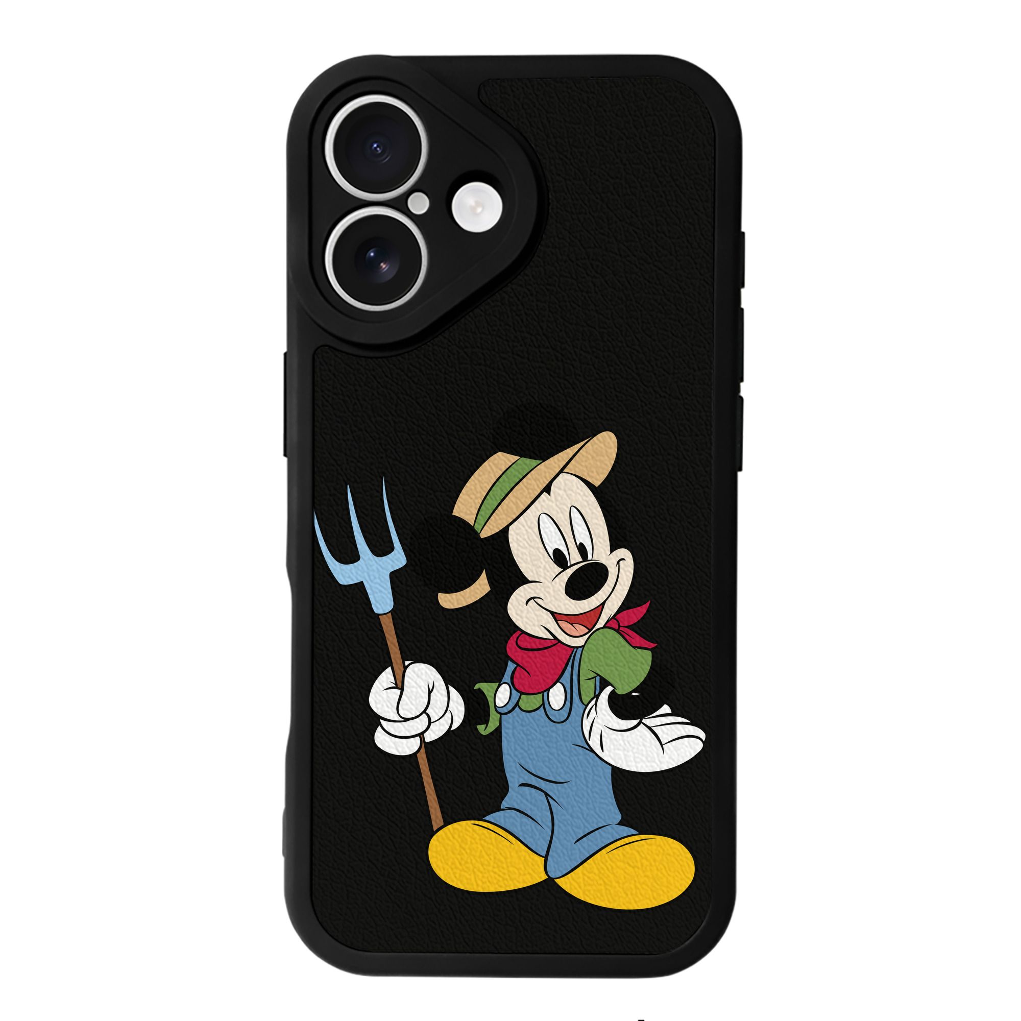 （画像用） ミッキーマウス Mickey Mouse 【iPhone 16シリーズ対応】シリコンスマホケース（レザー調） 材質：シリコン